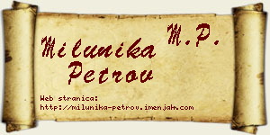 Milunika Petrov vizit kartica